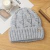 Autumn and Winter Hats for Women Big Head Circumference Solid Color Versatile Knitted Head Hat Ear Protection Warm Pullover Wool Hat