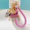 1/2/3PCS Cute Full Rhinestone Dog Crystal Pendant Keychains For Women Car/Bag Key Chains Holder Bag Charm