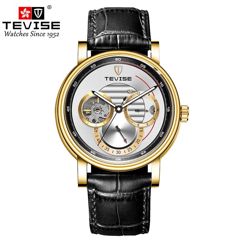 TEVISE Men's Waterproof Luminous Minimalist Automatic Mechanical Watch