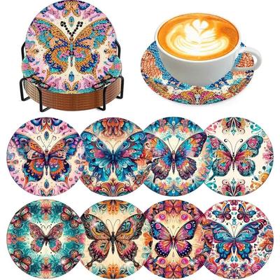 8 штук/набор подставок с алмазным узором бабочки, подставки для DIY с держателем, подходят для начинающих и взрослых, товары для искусства и рукоделия в подарок