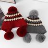 Autumn and winter women's knitted hats, fleece thickened warm wool hats, windproof and cold-proof, small face, ear protectors, pullover hats