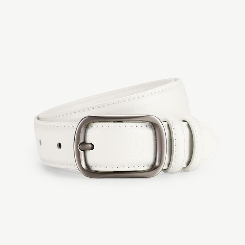 Alloy japanese buckle belt genuine leather belt women's business pin buckle first layer cowhide