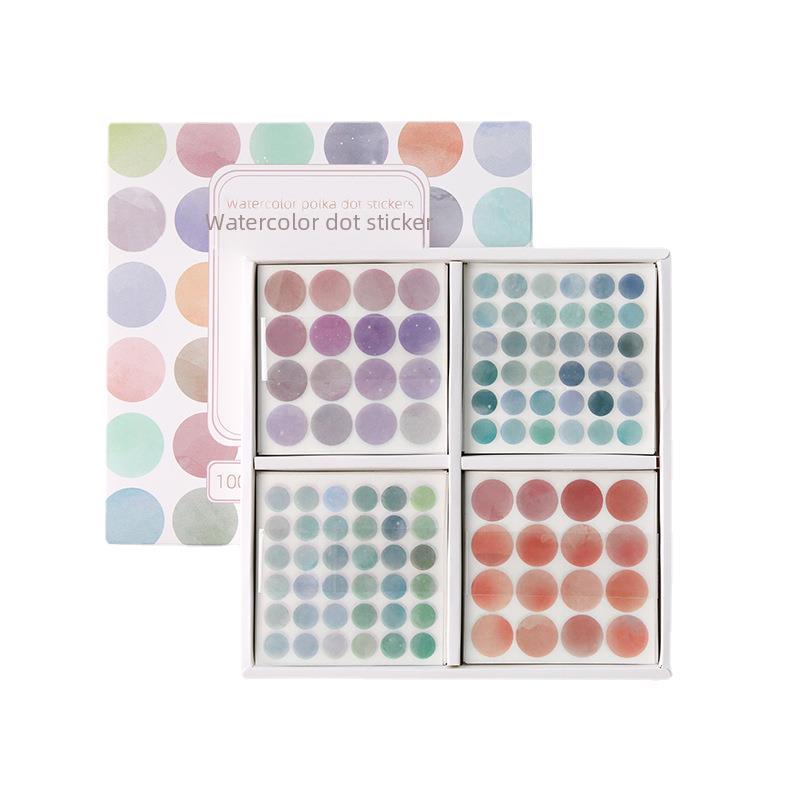 Подарочная коробка с девятью чернилами и солью в виде акварельных точек — креативные простые наклейки для разметки книг и коллажей
