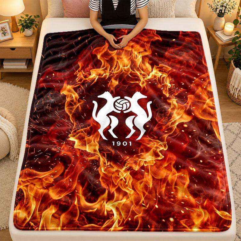 Flannel BlanketStade Rennais FC Warm Soft Throw Blanket for Indoor Sofa Bed Living Room Use