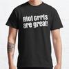 Летняя мужская мода повседневная футболка с коротким рукавом Riot Grrls Are Great Black Tees Футболки большого размера