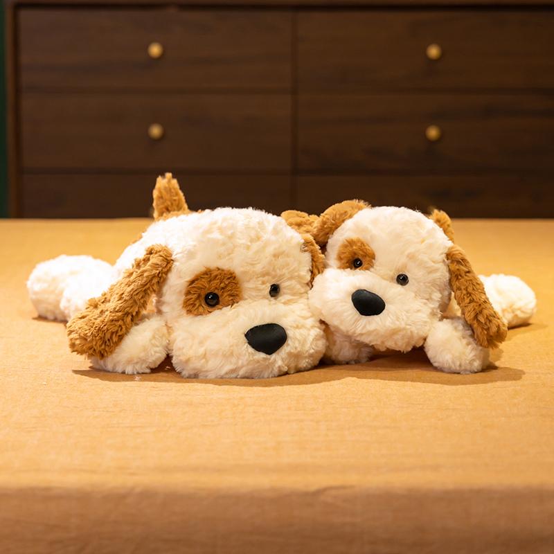 Plush Toy Multi Size Cocker Spaniel Dog Soft Curly Fluffy Fur Cream Tan Stuffed Animal Bedroom Home Decor Birthday Gift