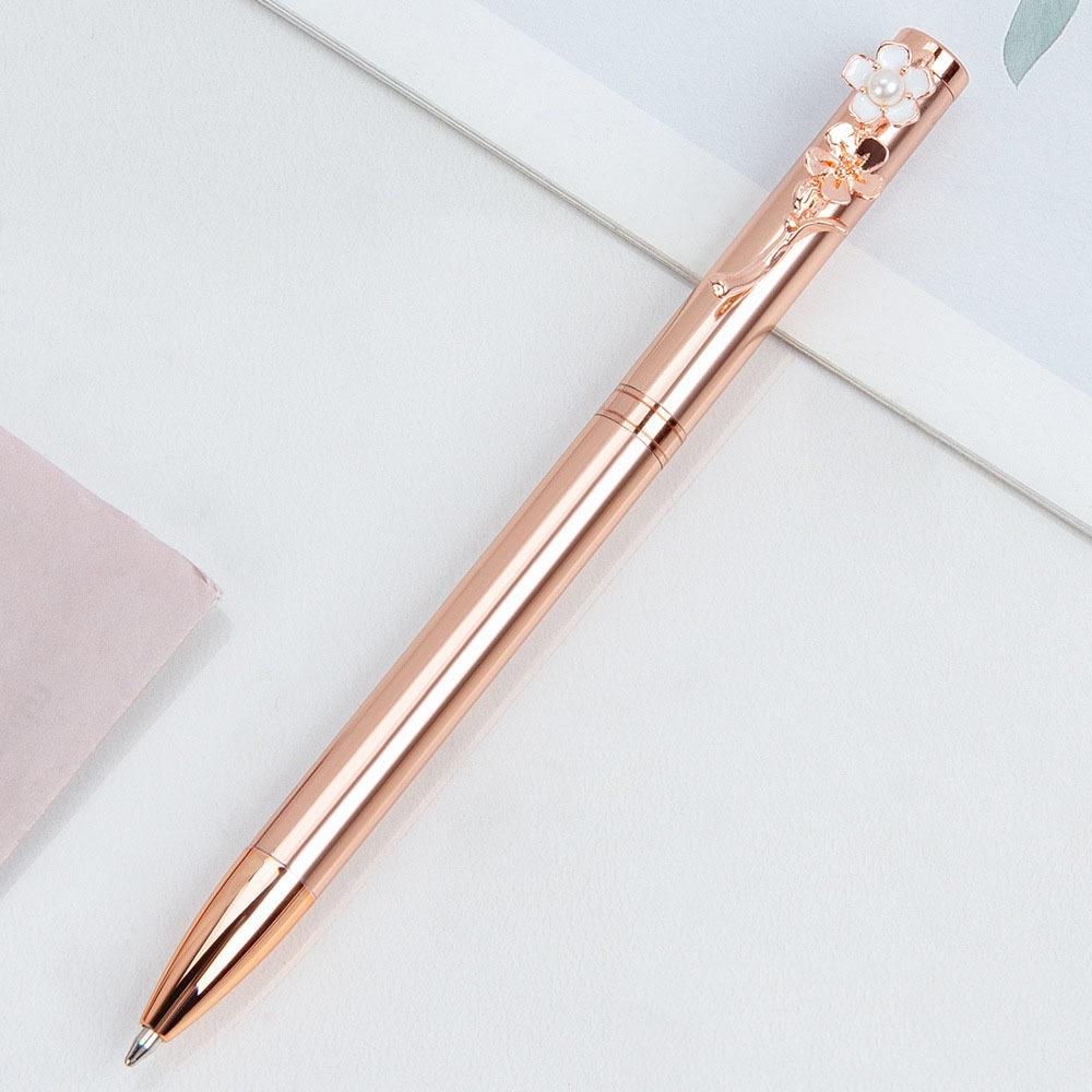 1 Piece Pearl Flower Wedding Metal Pen Office School Supplies Stationery Gift