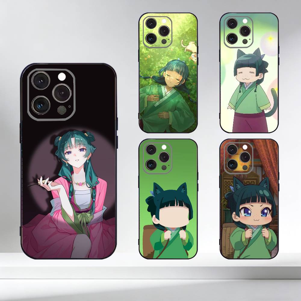 The Apothecary D-Diaries Maomao Phone Case For iPhone 17,16,15,14,13,12,11 Plus,Pro Max,XS,Soft Silicone Black Cover