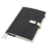 Notebook Cover A5 Size with Made of Genuine Cowhide Bicolor Name Black X (Seal Al) Belt, Leather, Leather, (no Engraving, 15. Off-white (black Spine))