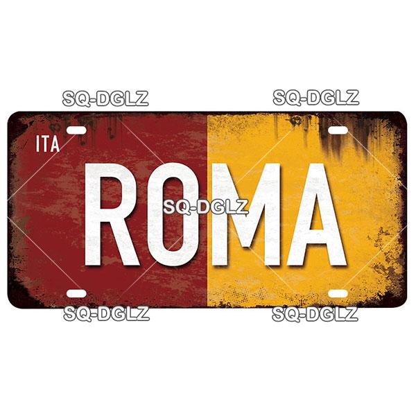 [SQ-DGLZ] Итальянский городской номерной знак, металлический знак, винтажная табличка, жестяная вывеска, настенный декор, декор для бара, плакат с флагом DULIN/ROMA/MILAN