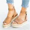 Fashion Women's Shoes 2024 New Fashion Plus Size Hemp Rope Wedge Heel Platform Fish Mouth Sandals Women Luxury Sandals Women Designers