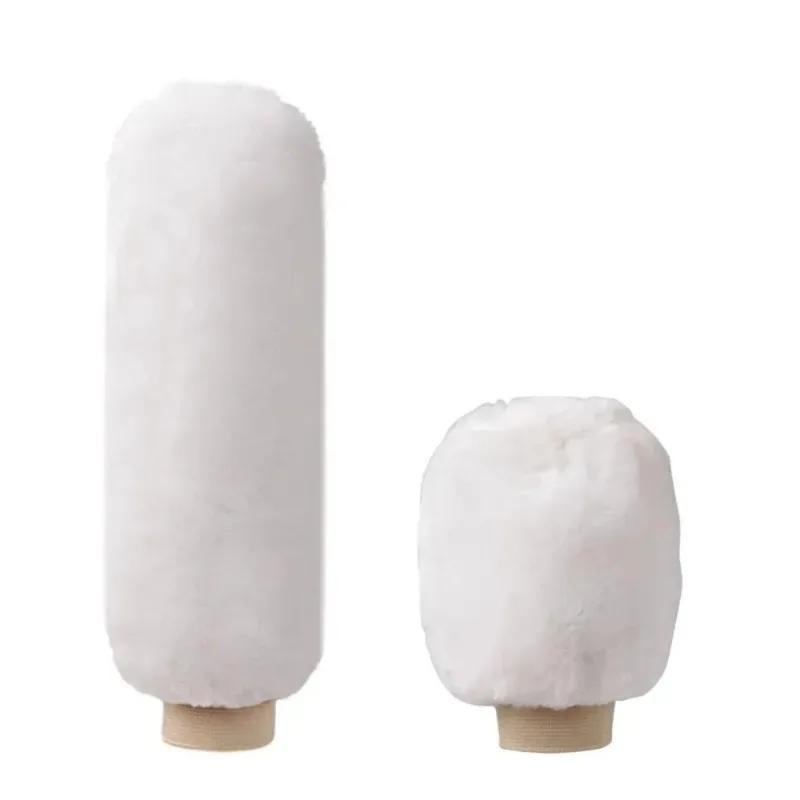 2Pcs Car Handbrake Grip Covers Gear Shift Knob Cover Handle Plush Sleeve Winter Soft Warm Hand Brake Car Accessories for Girls