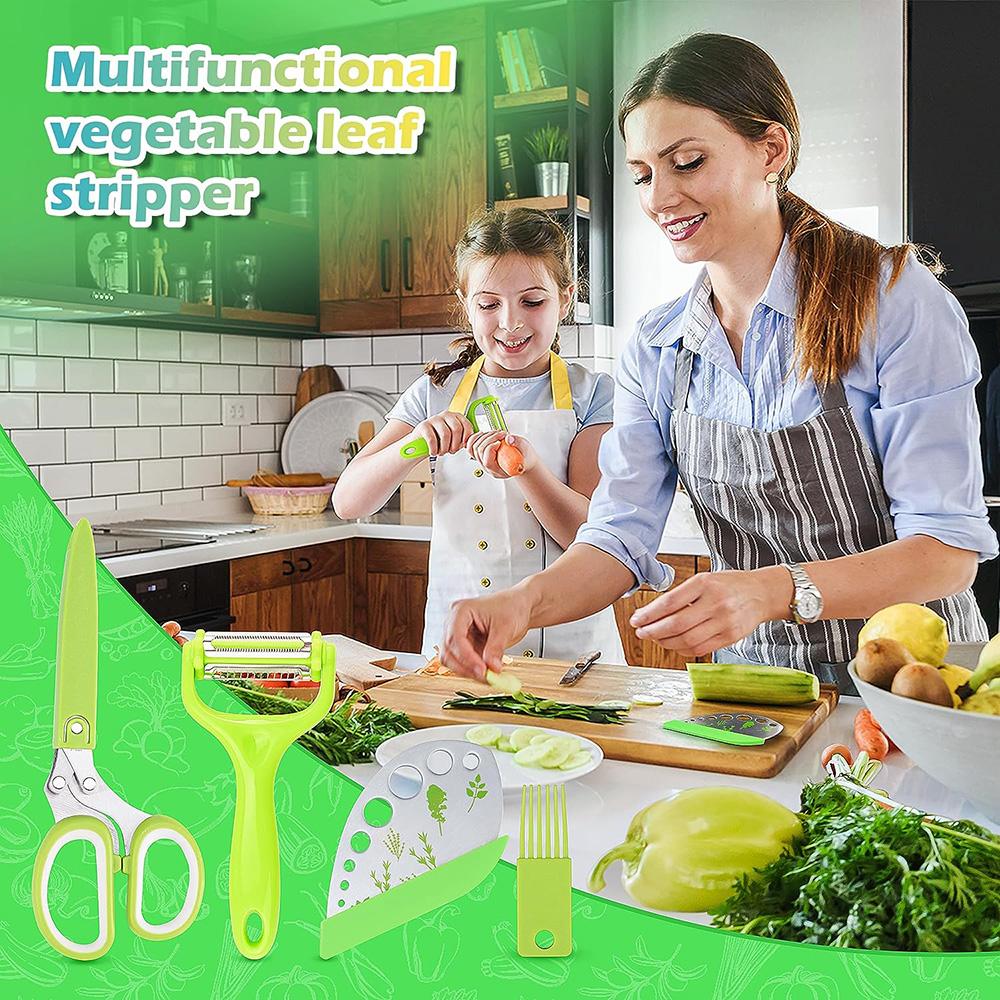 1PC 5 Layers Multi-functional Stainless Steel Kitchen Knives Shallot Sushi Shredded Scallion Cut Herb Spices Scissors