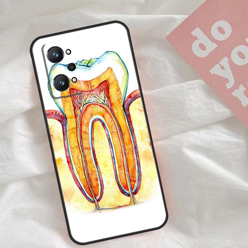 Чехол с рисунком зубов для стоматолога Для Realme C51 C75 C63 C61 C55 C53 C35 C65 C67 C71 15 11 12 13 14 Pro Plus GT6 GT7 Pro