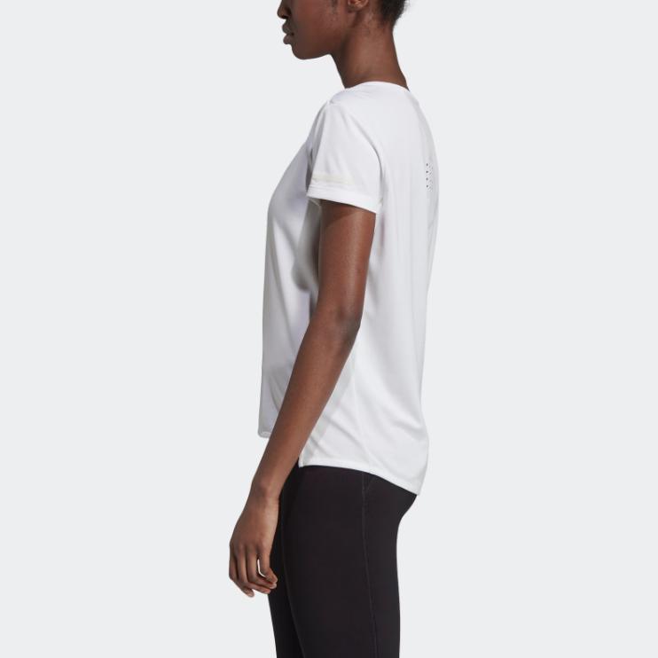 Adidas Футболка Chill, дышащие повседневные спортивные женские топы с круглым вырезом и короткими рукавами, белые EI6382