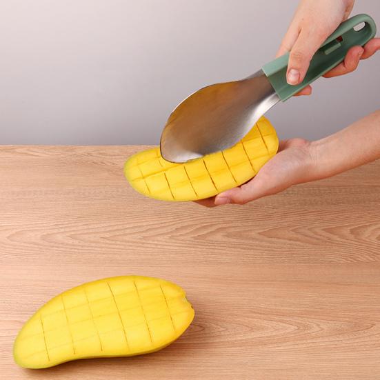 Mango Peeler Cutter Tool Stainless Steel 3-in-1 Fruit Slicer Corer Pit Remover for Watermelon Avocado Kiwi Kitchen Gadget