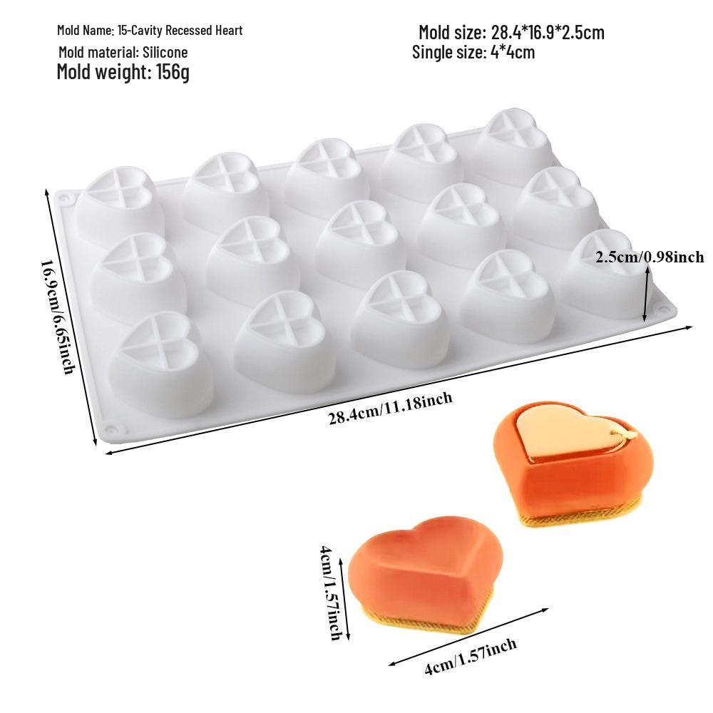 6-Cavity Flower & Heart Silicone Mousse Mold for Chocolate and Cakes