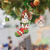 Cartoon Christmas Tree Dog Pendant 2D Puppy Acrylic Pendant Dog Car Pendant  Christmas