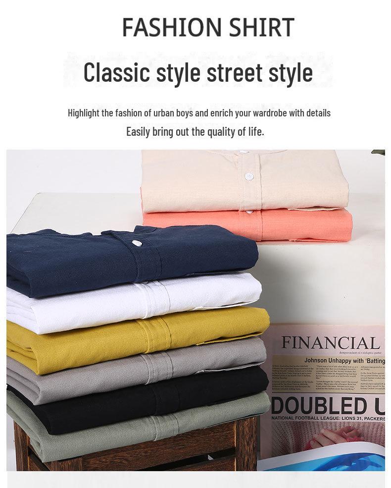 Мужская рубашка из хлопка и льна с длинным рукавом, китайским воротником-стойкой и карманом - простая, удобная повседневная куртка