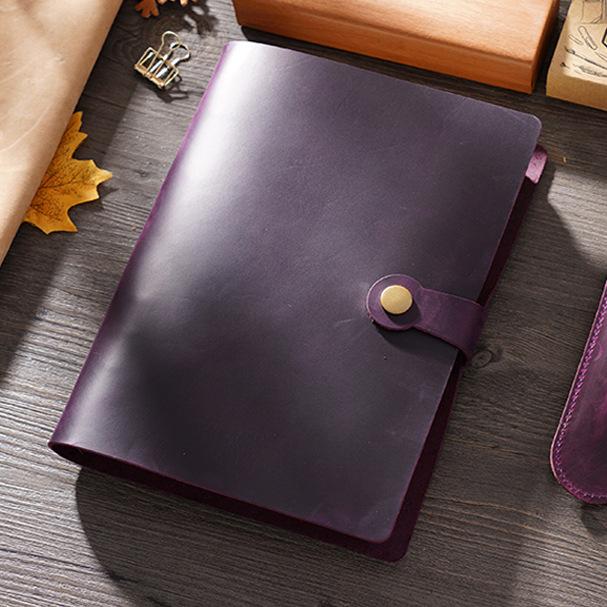 Retro Cowhide A5 Loose-leaf Notebook Handmade European-style 6-hole Notepad Crazy Horse Leather Book for Friend's Birthday Gift