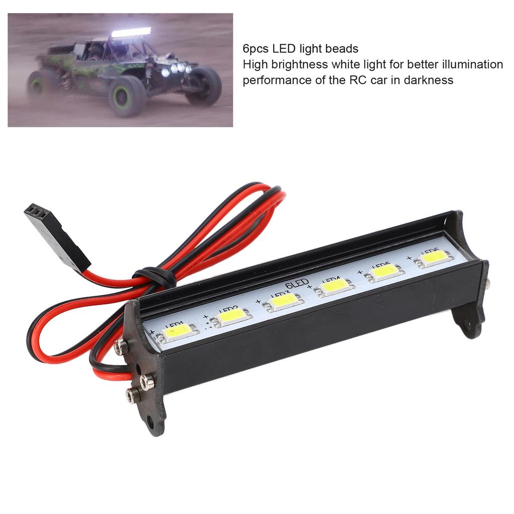 RC LED Light Bar Kit 70mm Aluminum Alloy 6LEDs White Light RC Car Roof Lamp for Redcat for SCX10 Lighting Accessories