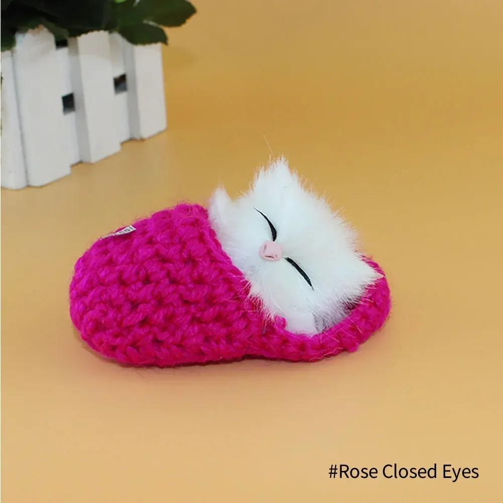 Stuffed Toys Lovely Simulation Animal Doll Plush Sleeping Cats Toy With Sound Kids Toy Decoration Birthday Gift For Children