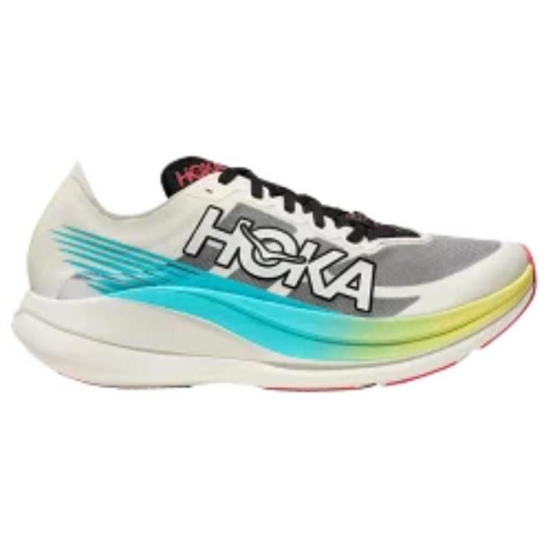 HOKA ONE ONE ROCKET X 2 Anti Slip Wear Resistant Low Top Casual Running Shoes Unisex White Gray Sneakers 1127927-YZC
