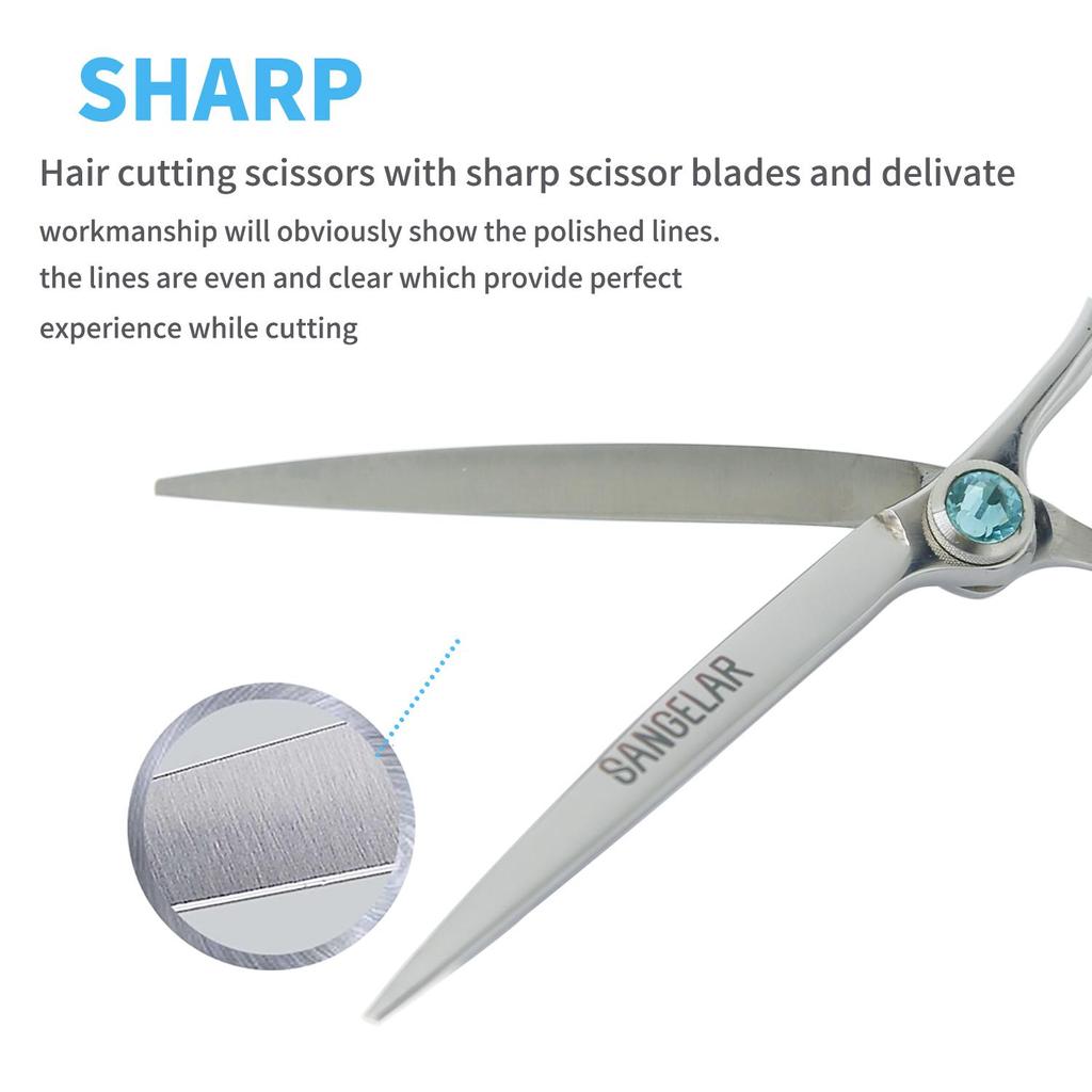 SANGELAR 6 Inch Senior Hairdresser Professional Hair Scissors Cutting Scissors Thinning Shear Barber Hairdressing Beautiful Design Grooming Tools