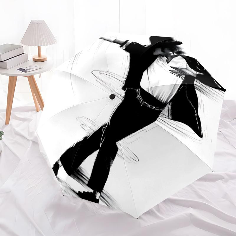 1 шт. Автоматический складной зонт Michael Joseph Jackson, икона танца, портативная складная конструкция, повседневный уличный аксессуар L1127047