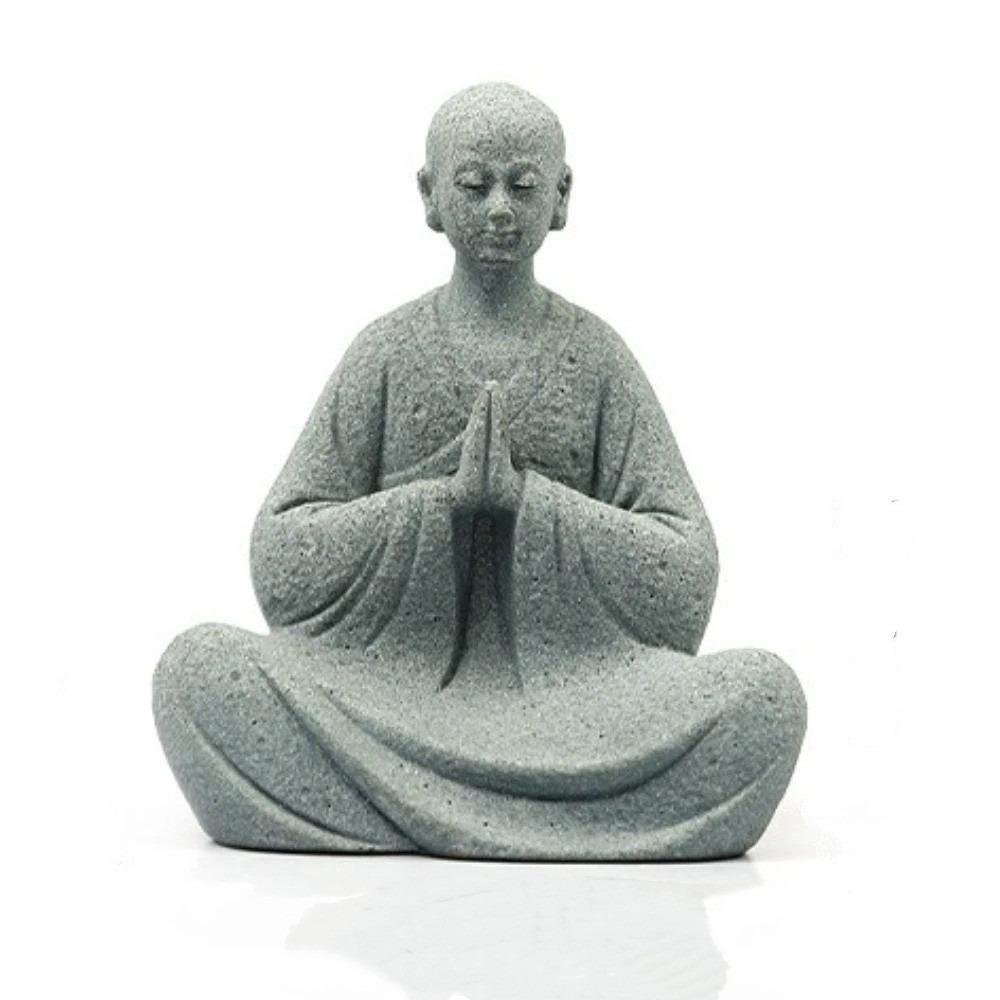 Micro-Landscape Meditation Monks Figurine Resin Funny Zen-Themed Decoration Desk Home Prayer Monks Statues