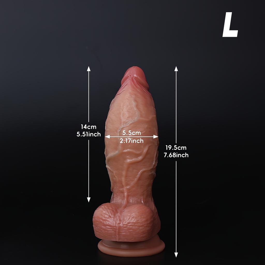 Реалистичный силиконовый дилдо – 5 размеров, включая XXL (До 33 см), Огромный Толстый Мягкий Дилдо с Мощной Присоской для Стимуляции Точки G и Анальной Стимуляции, Игрушка для Взрослых