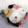 1pc Hello Kitty Pumpkin Jack-o'-Lantern Automatic Open/Closed Umbrella with Portable Three-Fold Design, 8-Bone Iron Frame Outdoor Umbrella for Hallowe