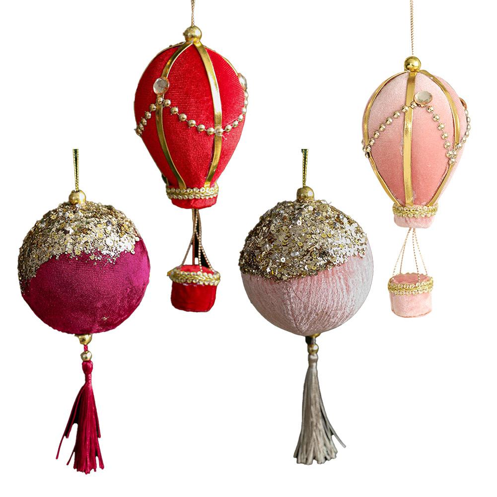 Christmas Tree Decorations Red Pink Christmas Ball Ornaments Seasonal Durability Unique Gifts Whimsical Design