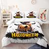 Хэллоуинский веселый мультяшный постельный комплект размера фулл, размера кинг, комплект пододеяльника из микрофибры, одинарный пододеяльник для мальчиков и девочек-подростков