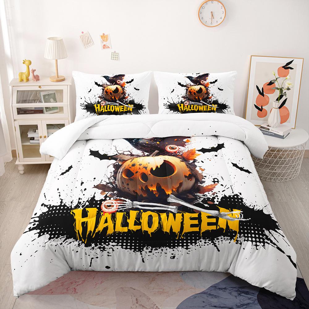 Хэллоуинский веселый мультяшный постельный комплект размера фулл, размера кинг, комплект пододеяльника из микрофибры, одинарный пододеяльник для мальчиков и девочек-подростков