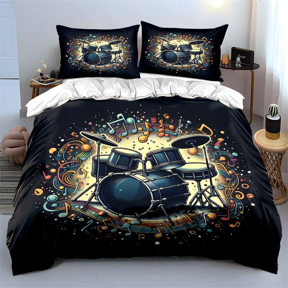 Musical Drum Set Decoration Gifts Multiple sizes kid's and adults' bedroom Exquisite 3PC bedding set, gift