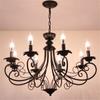American Retro Loft Chandelier Glossy Candle Light Hanging Wrought Iron Restaurant Farmhouse Home Decoration Lighting Fixtures