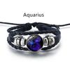 12 Constellation Luminous Weave Leather Bracelet Charm Bracelet Men Women Fashion Multilayer Zodiac Signs Bracelet Birthday Gifts MIT