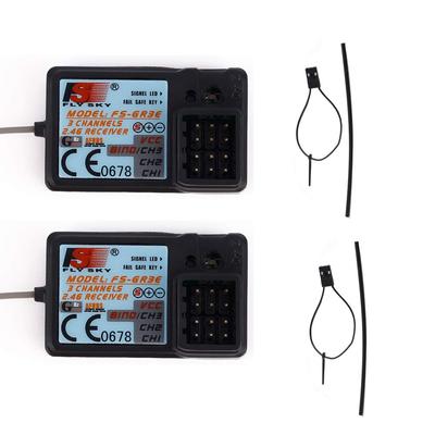 2 приемника Flysky FS-GR3E 2,4G, Улучшенный водонепроницаемый 3-канальный приемник Flysky, DC 5V, Совместим с FS-GT2, FS-GT2B, FS-GT3B, FS-GT3C, FZ-IT4S, FS-i10, F