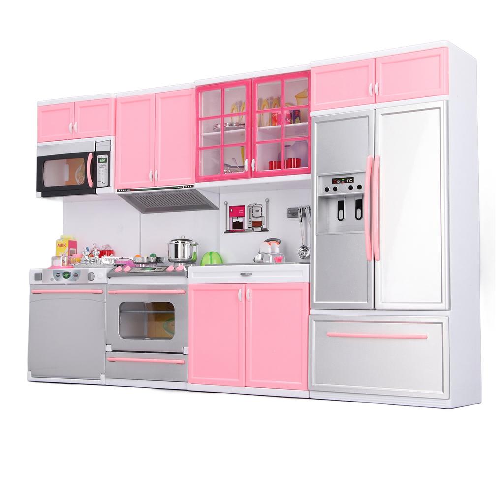 Kids Play Kitchen Toy Plastic Simulation Multifunctional Toddler Kitchen Playset for Home