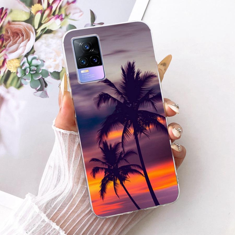 Для Vivo V21E V 21 e V2061 V2055 Чехол Мягкий Силикон ТПУ Защитный бабочка Чехол для Телефона Для VivoY73 2021 V21 E 4G 5G Обложка Coque