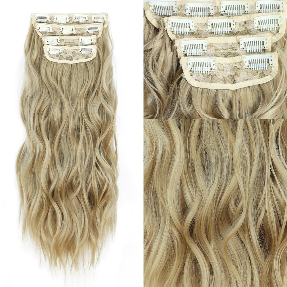MISSQUEEN Светло-коричневые длинные волнистые волосы для наращивания из синтетического волокна, натуральные 4 шт., на клипсе, женская модная повседневная одежда, волосы