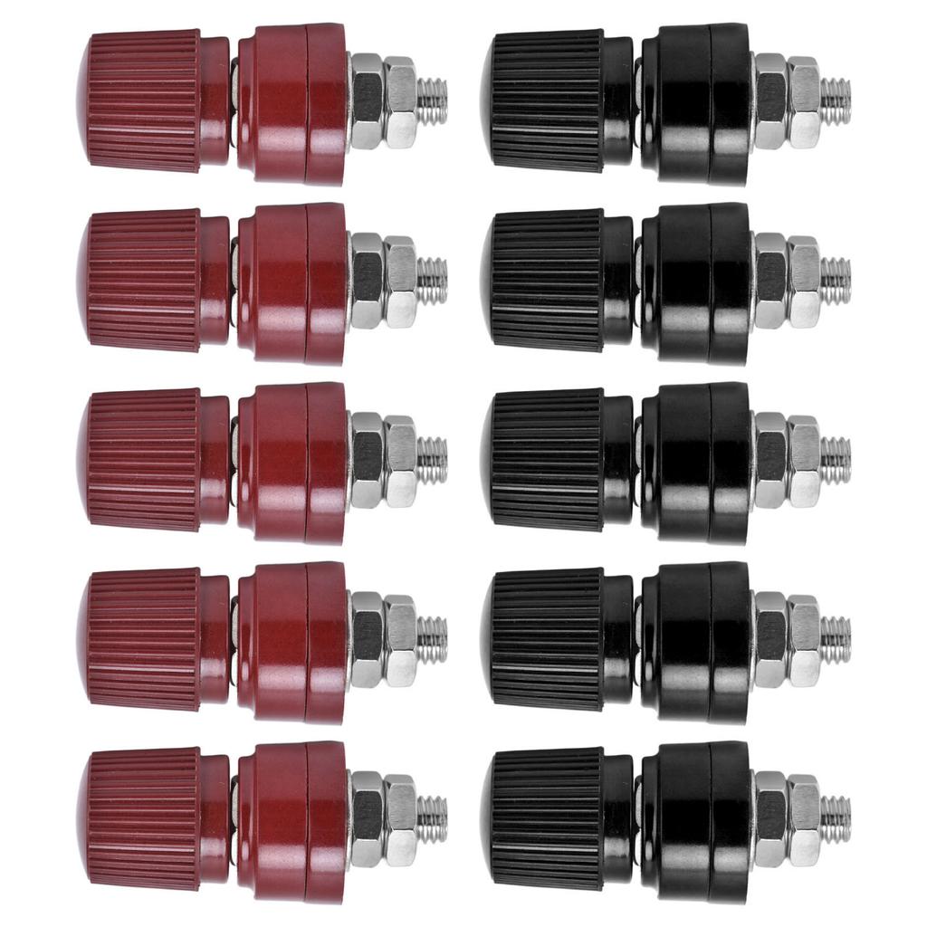 5 Pairs Binding Post Grounding Brass Nickel Plated M6 Thread Welding Power Terminal 0V‑380V