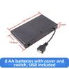 With USB Power AA Battery Holder With Switch Battery Cover switch  DIY 2/3/4/6/8 Slot