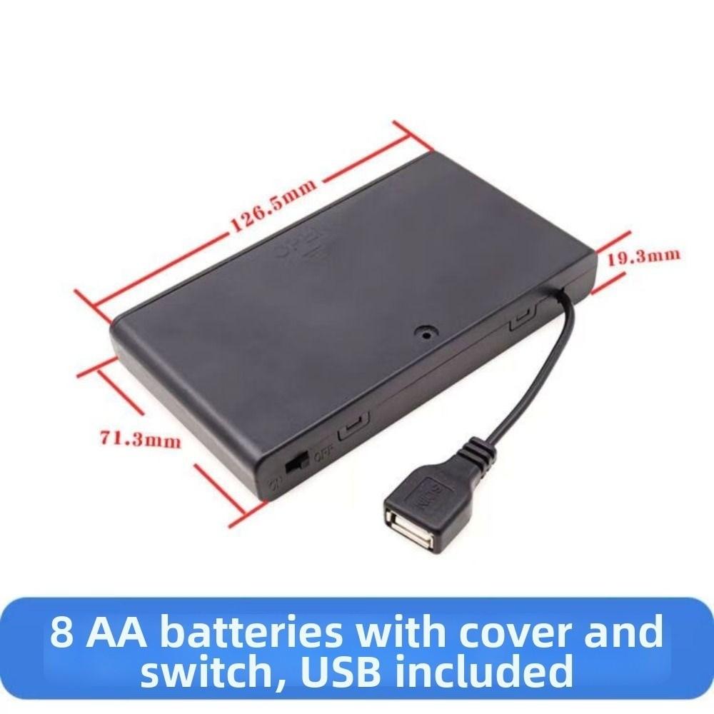 With USB Power AA Battery Holder With Switch Battery Cover switch DIY 2/3/4/6/8 Slot
