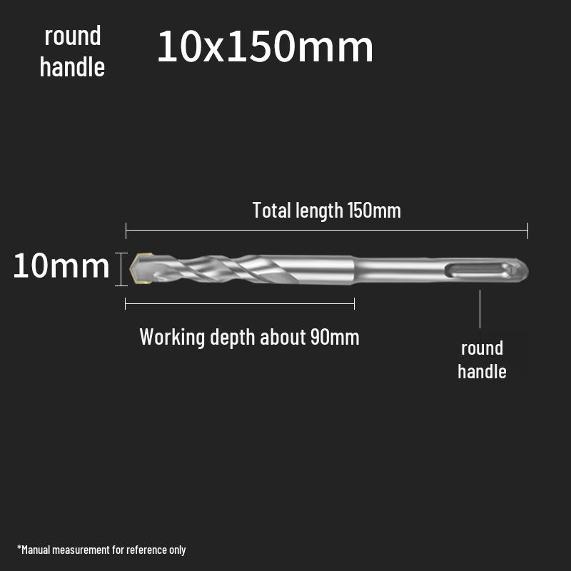 Сверло ударное 4-зубое с квадратным хвостовиком для бетона, сверло 2-зубое с круглым хвостовиком для расширения отверстий 150 мм