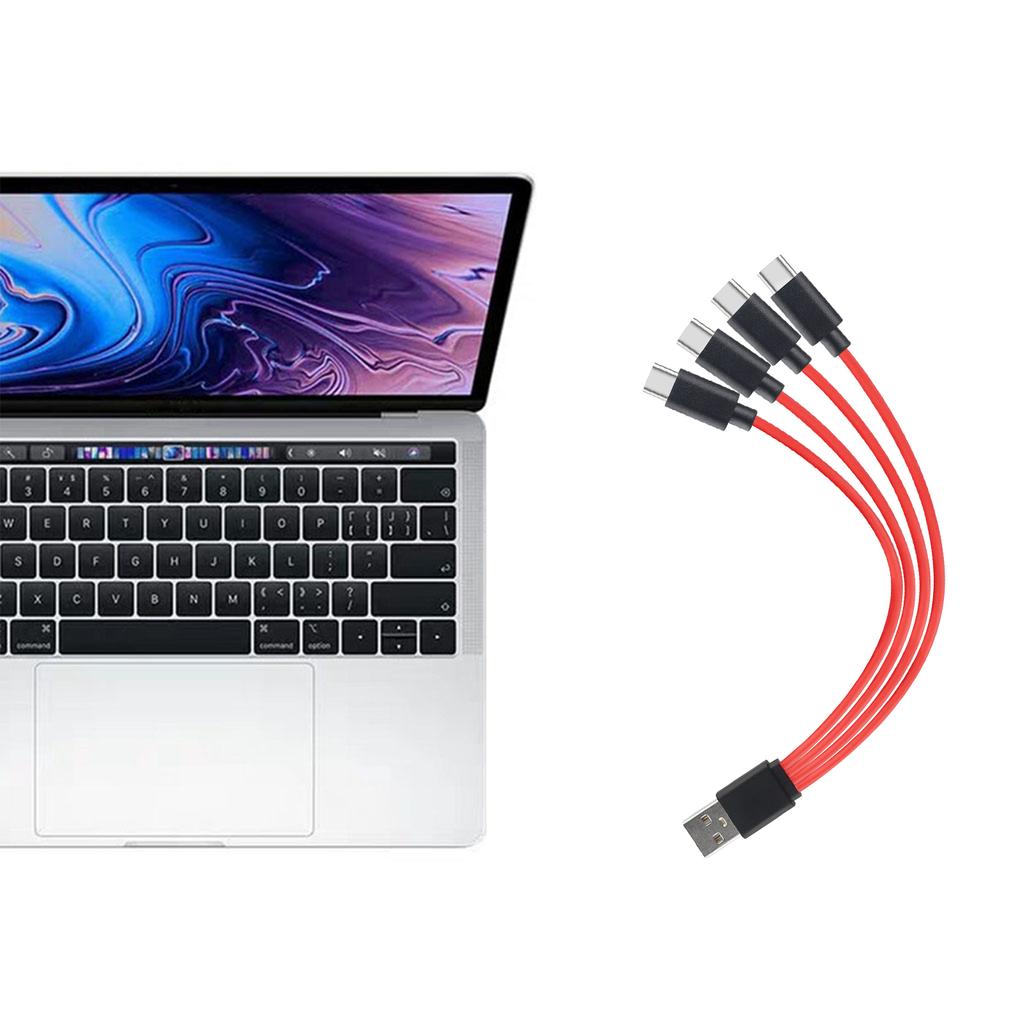 4-портовый USB-кабель 4 в 1 Переходник Type-C Подходит для мобильного телефона, ноутбука, планшета, жесткого диска, зарядного кабеля
