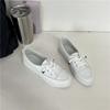 Кроссовки на низкой платформе, женская обувь, женские прогулочные кроссовки из искусственной кожи, лоферы, белая повседневная обувь без шнуровки на плоской подошве, 2024