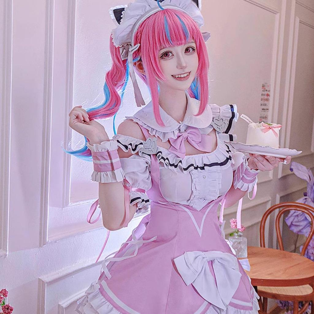 [Milky Time] Hololive Minato Aqua Cosplay Vtuber Halloween New Costume Maid