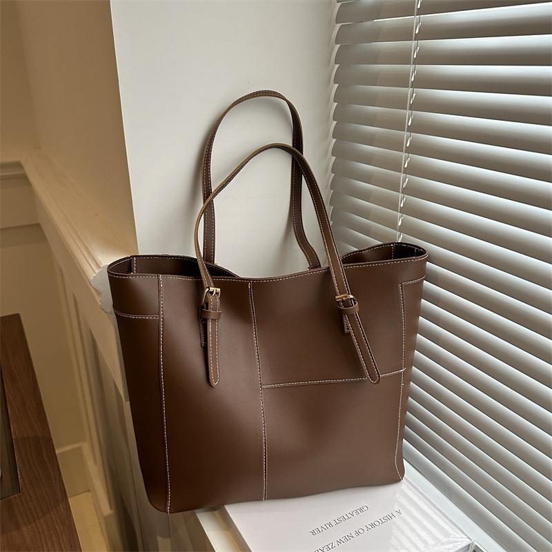 Chic Pu Leather Tote Bag Fashionable Casual Shoulder Handbag For Daily Use